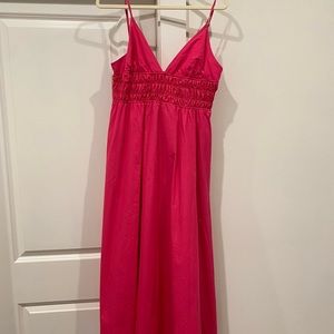 zara hot pink midi dress